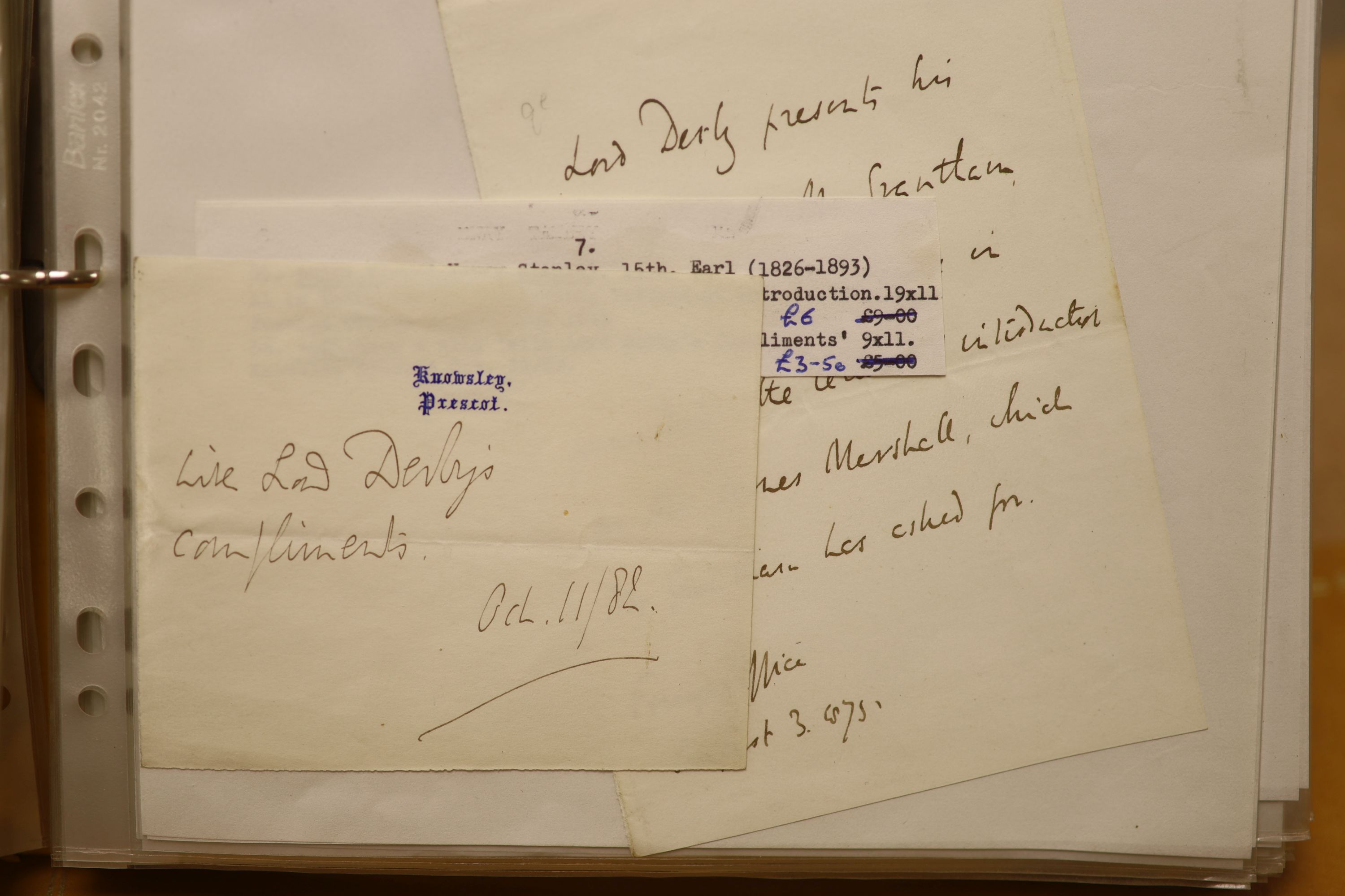 Two volumes of autographed letters